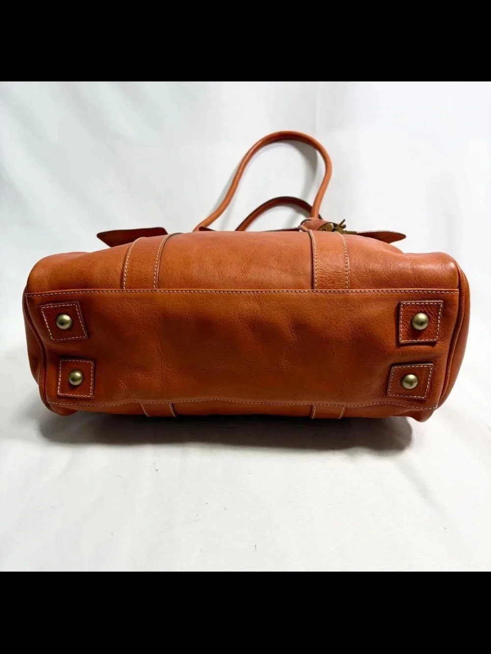 Mulberry Russet Leather Bayswater Satchel with Brass Hardware